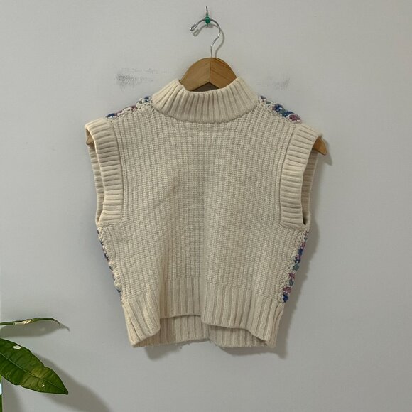 Sezane x Sea NY Merino Wool Blue & Purple Sleeveless Knit Sweater Size XXS - Picture 7 of 8